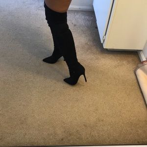 Faux Suede Thigh High Boots